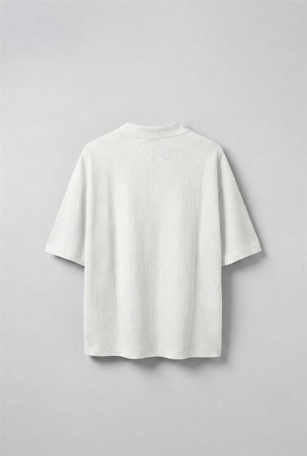 Erkek Oversize Baskılı V Yaka Forma T-Shirt Ekru