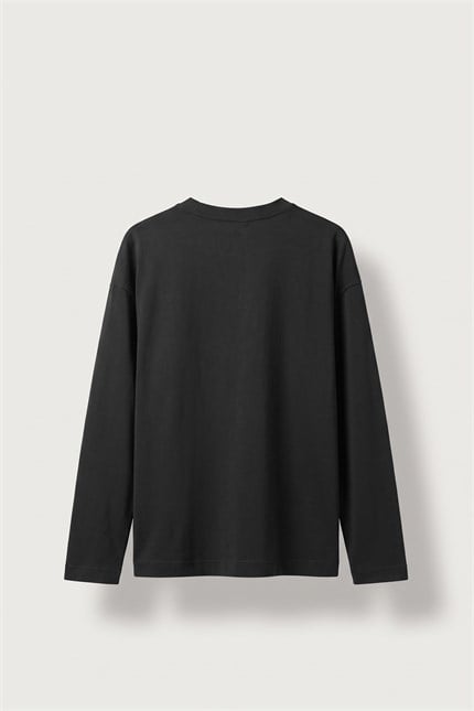Erkek Oversize Bisiklet Yaka Yumuşak Dokulu Sweatshirt Siyah