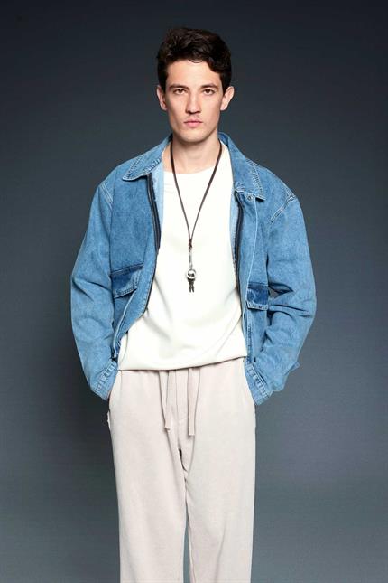 Erkek Oversize Cepli Denim Ceket Mavi