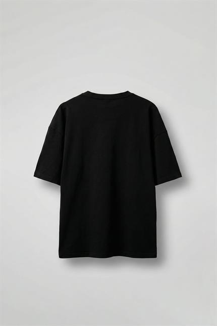 Erkek Oversize Çift Katman Cepli T-Shirt Siyah