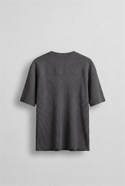 Erkek Oversize Çizgi Desenli Esnek Ve Hafif Rahat Yazlık T-Shirt Füme