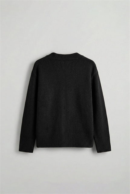 Erkek Oversize Düğmeli Hırka Siyah