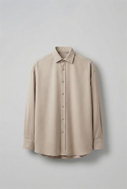 Erkek Oversize Efektli Modal Gömlek Bej