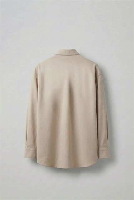 Erkek Oversize Efektli Modal Gömlek Bej