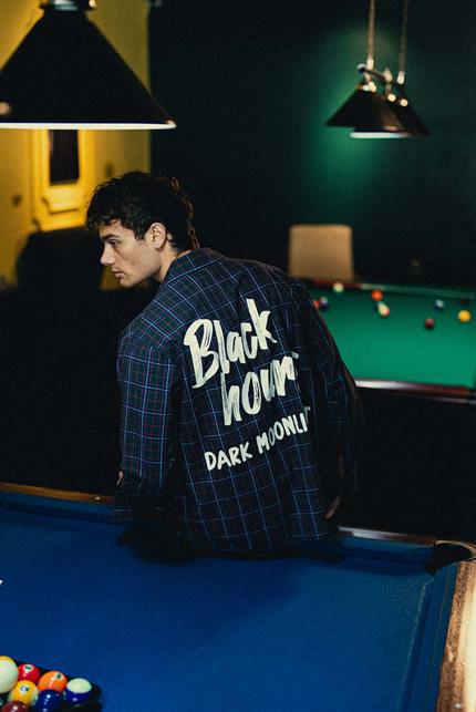 Erkek Oversize Ekose Baskılı Gömlek Antrasit