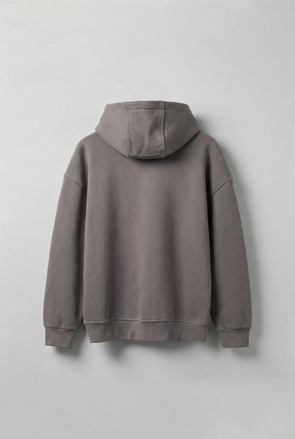 Unisex Oversize Hero Angel Grafik Baskılı Kapüşonlu Sweatshirt Gri