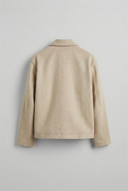 Erkek Oversize İnce Fermuarlı Ceket Bej