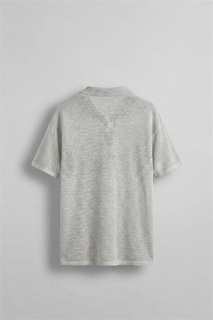 Erkek Oversize İnce Triko Gömlek Gri