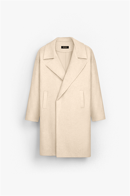 Erkek Oversize İtalyan Kaşe Kaban Bej