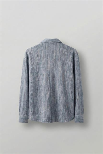 Erkek Oversize Kadife Dokulu Gömlek Mavi