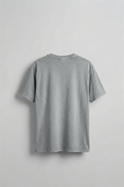 Erkek Oversize Kaplan Baskılı T-Shirt Gri