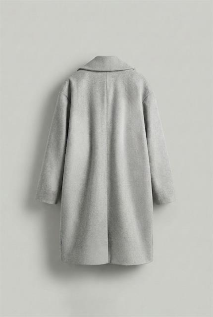 Erkek Oversize Kaşe Kaban Gri