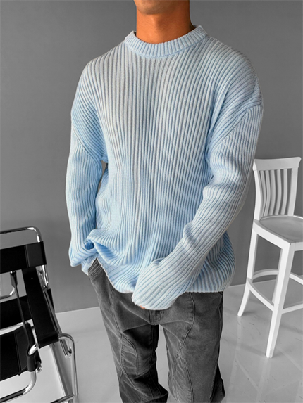 Erkek Oversize Kazak Bebek Mavi