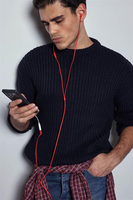 Erkek Oversize Kazak Lacivert