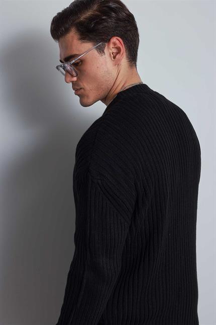 Erkek Oversize Kazak Siyah