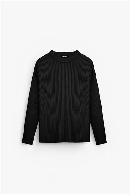 Erkek Oversize Kazak Siyah