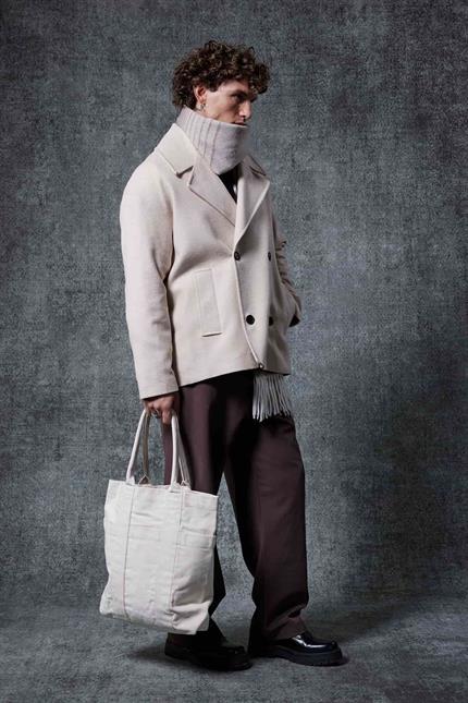 Erkek Oversize Kruvaze Kaban Bej