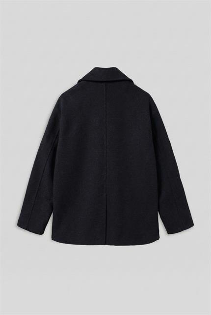 Erkek Oversize Kruvaze Kaban Siyah