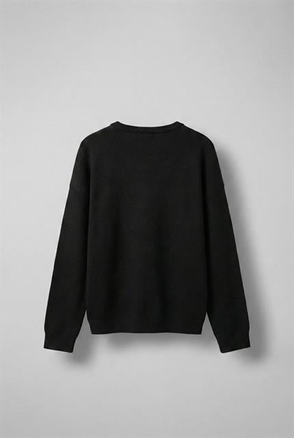 Erkek Oversize Limıted Yazılı Triko Kazak Siyah