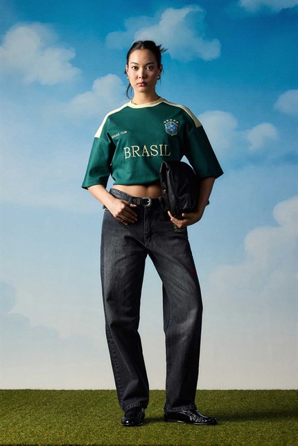 Erkek Oversize Nakışlı Ülke Temalı Forma T-Shirt Yeşil