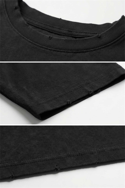 Erkek Oversize Nakışlı Yıkamalı T-Shirt Siyah