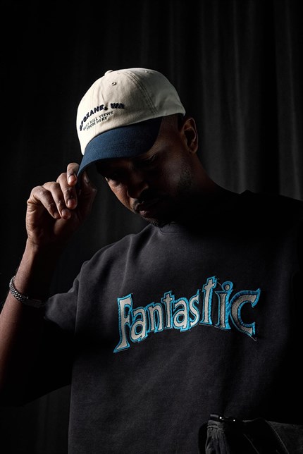 Erkek Oversize Nakışlı Yıkamalı T-Shirt Siyah