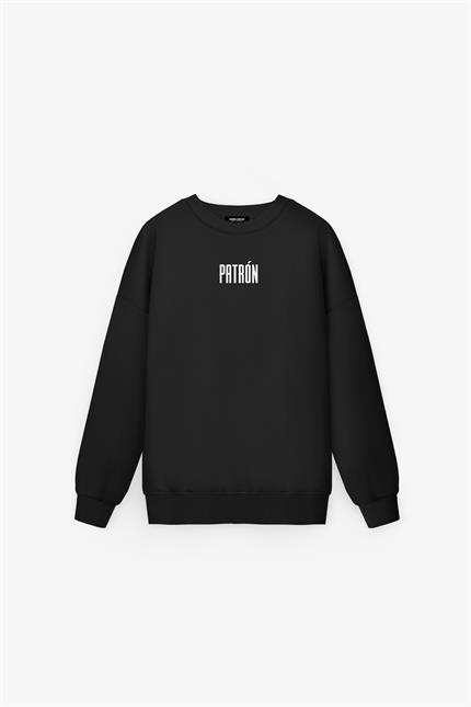 Erkek Oversize Baskılı Premium Sweatshirt Siyah