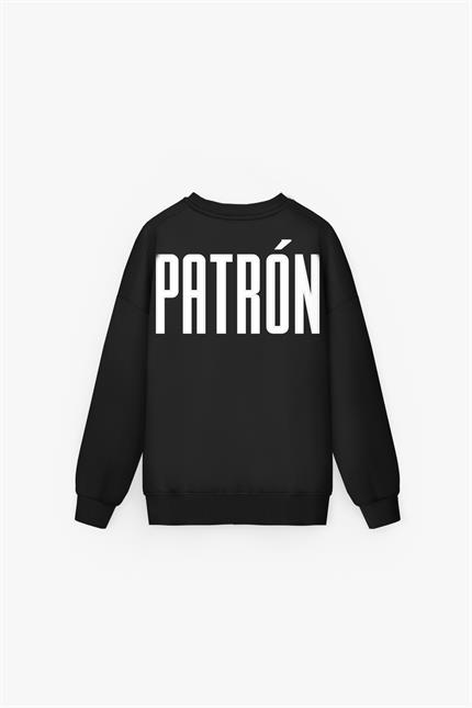 Erkek Oversize Baskılı Premium Sweatshirt Siyah