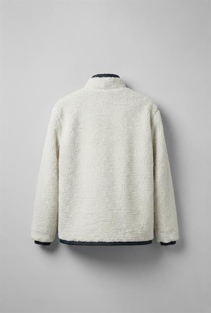 Erkek Oversize Peluş Mont Sweatshirt Ceket Beyaz