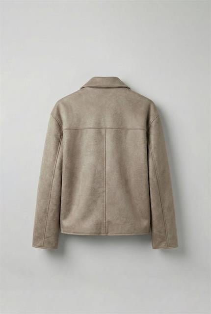 Erkek Oversize Süet Görünümlü Ceket Bej