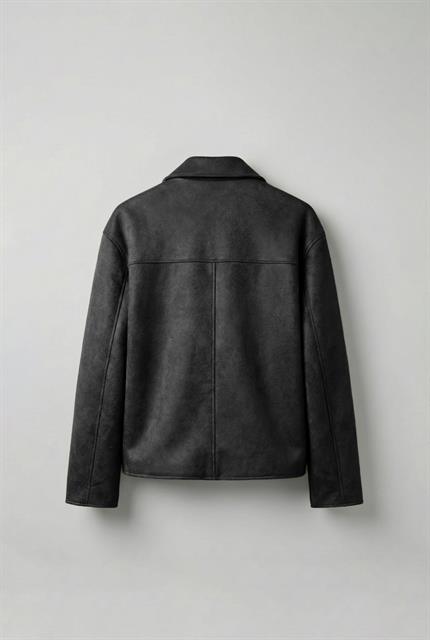 Erkek Oversize Süet Görünümlü Ceket Siyah