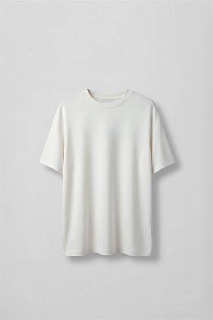 Erkek Oversize T-Shirt Beyaz