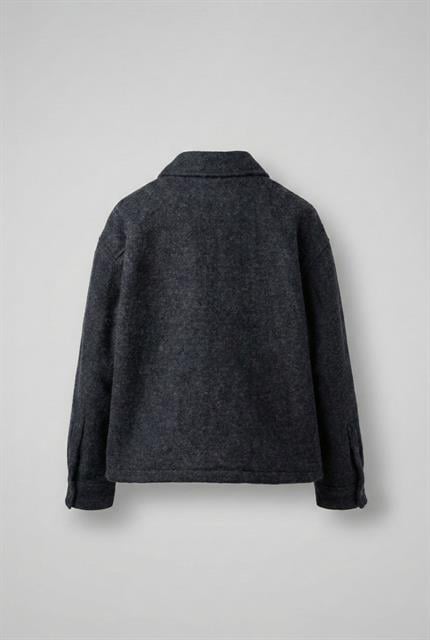 Erkek Oversize Tüylü Kaşe Ceket Lacivert