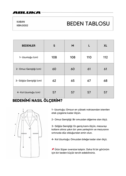 Erkek Oversize Uzun İtalyan Kaşe Kaban Bej