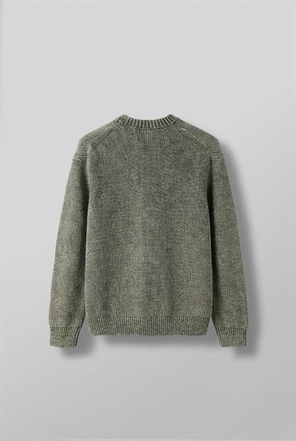 Erkek Oversize Yıkamalı Ağır Premium Kazak Yeşil