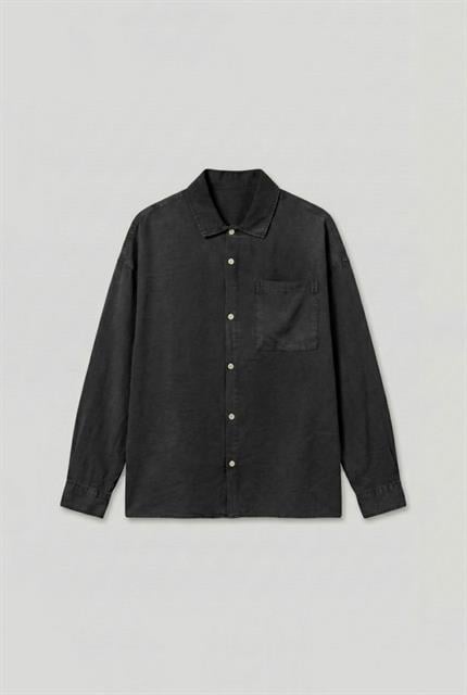 Erkek Oversize Yıkamalı Gömlek Siyah