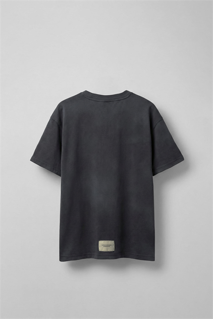 Erkek Oversize Yıkamalı Pamuklu Basic T-Shirt Siyah