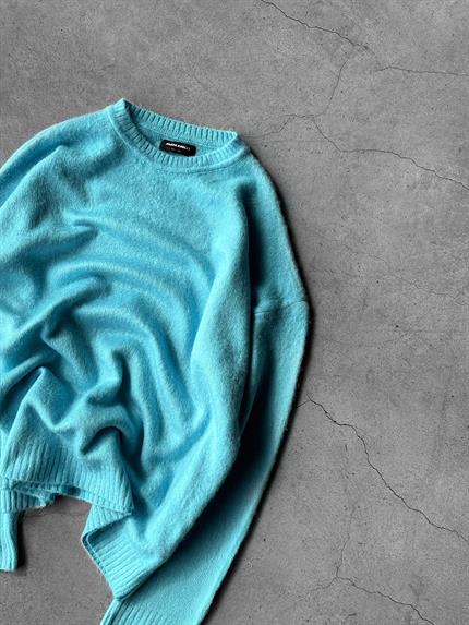 Erkek Oversize Yumuşak Dokulu Kazak Bebek Mavi