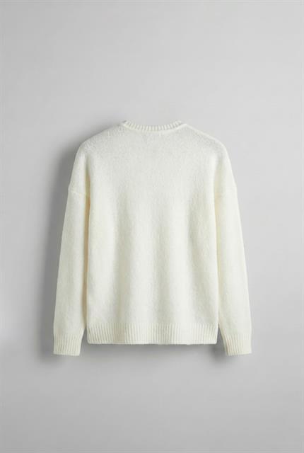 Erkek Oversize Yumuşak Dokulu Kazak Ekru