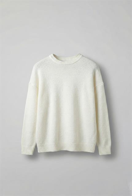 Erkek Oversize Yumuşak Dokulu Kazak Ekru