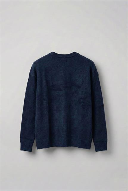 Erkek Oversize Yumuşak Dokulu Kazak Lacivert