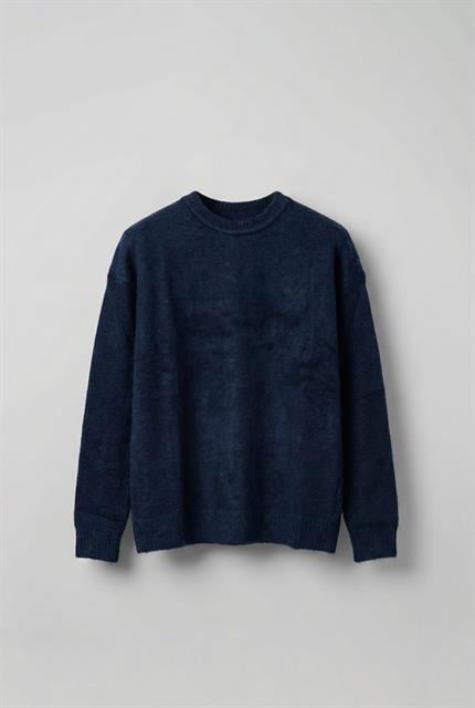 Erkek Oversize Yumuşak Dokulu Kazak Lacivert