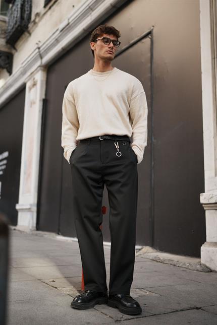 Erkek Oversize Yumuşak Dokulu Kazak Taş