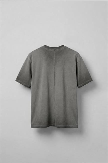 Erkek Oversize Yuvarlak Yaka Yıkamalı Catch T-Shirt Antrasit