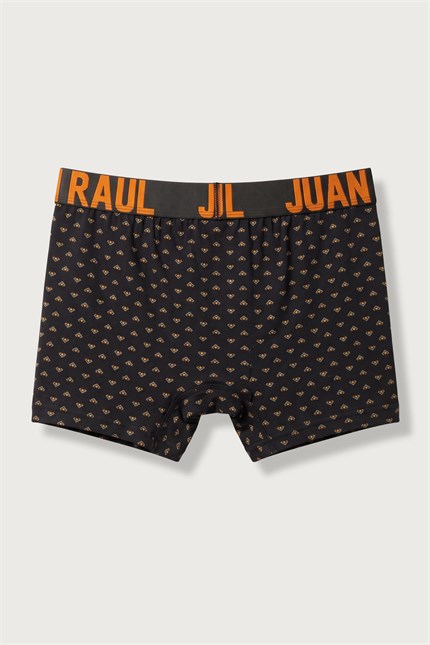 Erkek Pamuklu Geometrik Desenli Boxer Lacivert