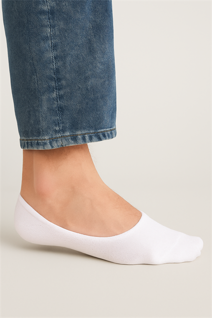 Erkek Pamuklu Görünmez 3Lü Babet Çorap Beyaz