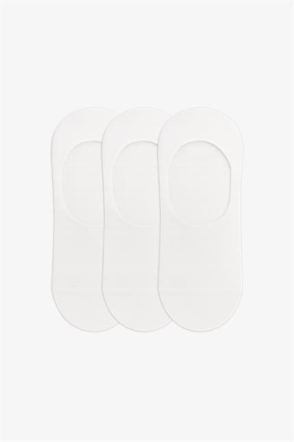 Erkek Pamuklu Görünmez 3Lü Babet Çorap Beyaz