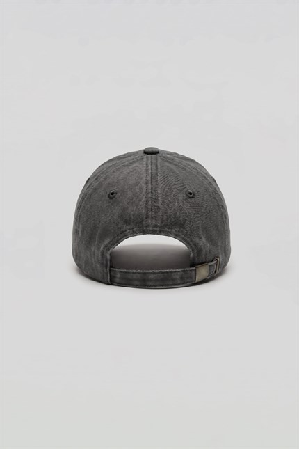 Erkek Patch Nakışlı Yıkamalı Beyzbol Şapka Antrasit
