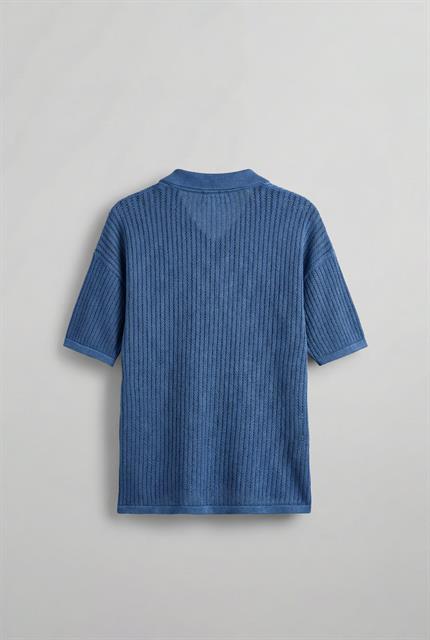 Erkek Polo Yaka Regular Fit Triko T-shirt Koyu Mavi