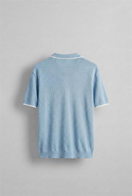 Erkek Polo Yaka Triko T-Shirt Mavi